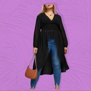 Hi Lo drape top duster